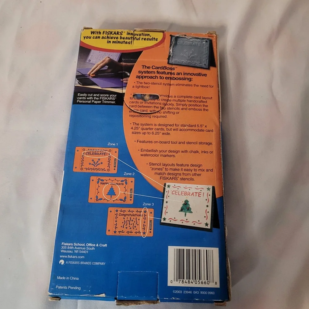 Fiskars CardBoss Ultimate Card Embossing System Celebrate Stencil‎ Stylus 2003